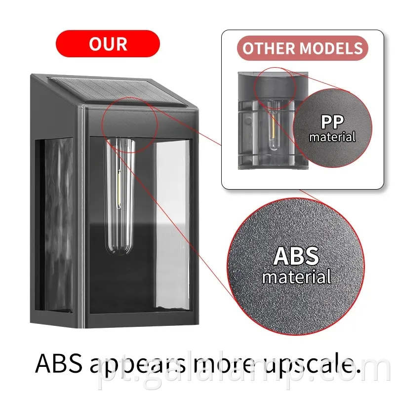 Lâmpada de parede externa sensível à luz sem perfuração necessária